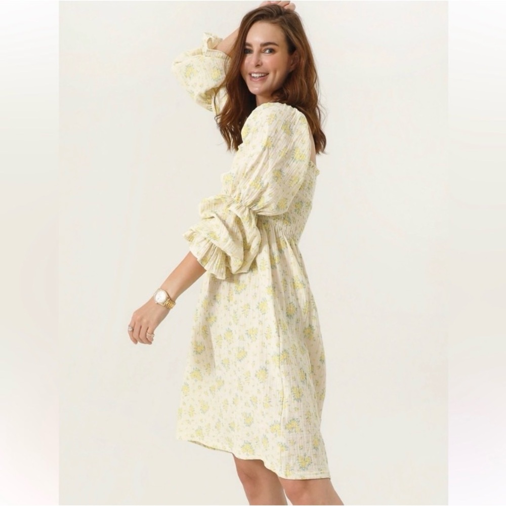 Nothing Fits But Niko Dress size M/L 100% cotton smocked dress Zinnia - Picture 3 of 8